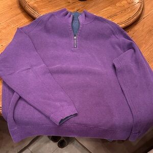 Tommy Bahama Men's Purple Half-Zip Reversible Sweater